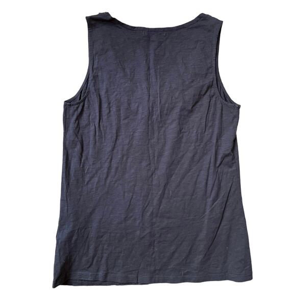 Boden Dark Gray Sleeveless Top Flat Ruffle Along Neckline Cotton Women's 4 - Picture 5 of 5